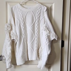 Fringy Cream Sweater